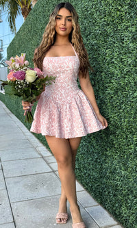 HAISLEY JACQUARD HALTER DRESS