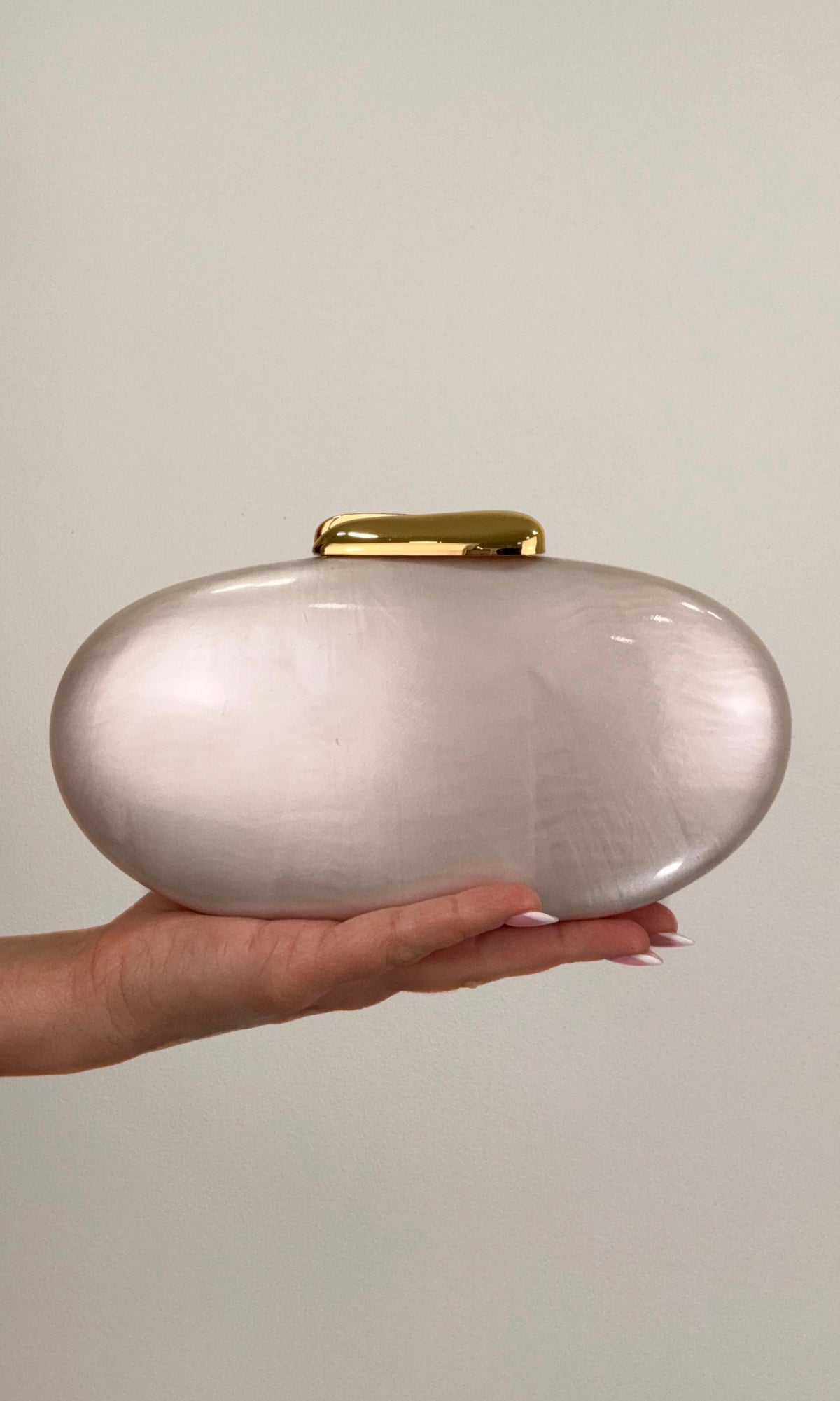 ACRYLIC MARBLE OVAL CLUTCH