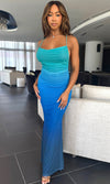 PAULA OMBRE MESH MAXI DRESS (BLUE)