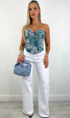 DREW FLORAL TAPESTRY BUSTIER CORSET
