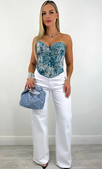 DREW FLORAL TAPESTRY BUSTIER CORSET