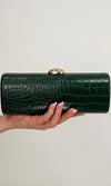 CROC LEATHER BAG (FOREST GREEN)