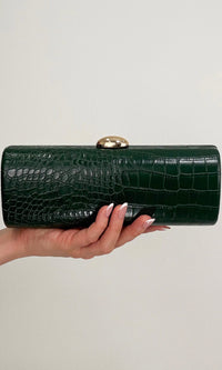 CROC LEATHER BAG (FOREST GREEN)