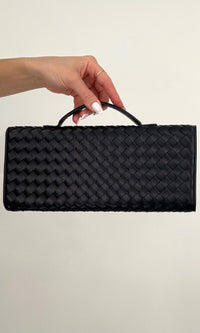 WOVEN CLUTCH (BLACK)