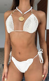 SHELL MACRAME BIKINI SET (WHITE)