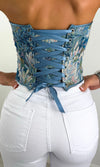 DREW FLORAL TAPESTRY BUSTIER CORSET