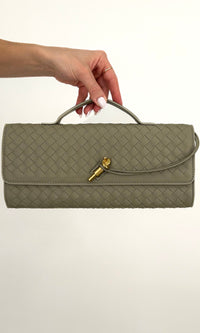 WOVEN CLUTCH (SAGE)