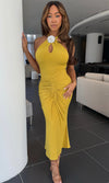 KOURTNEY RUCHED MAXI DRESS
