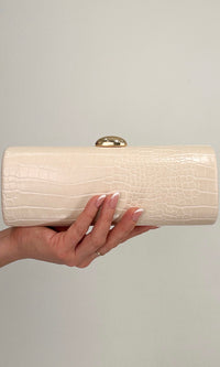 CROC LEATHER BAG (IVORY)