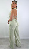 BRITNEY FRAYED LINEN PANT SET