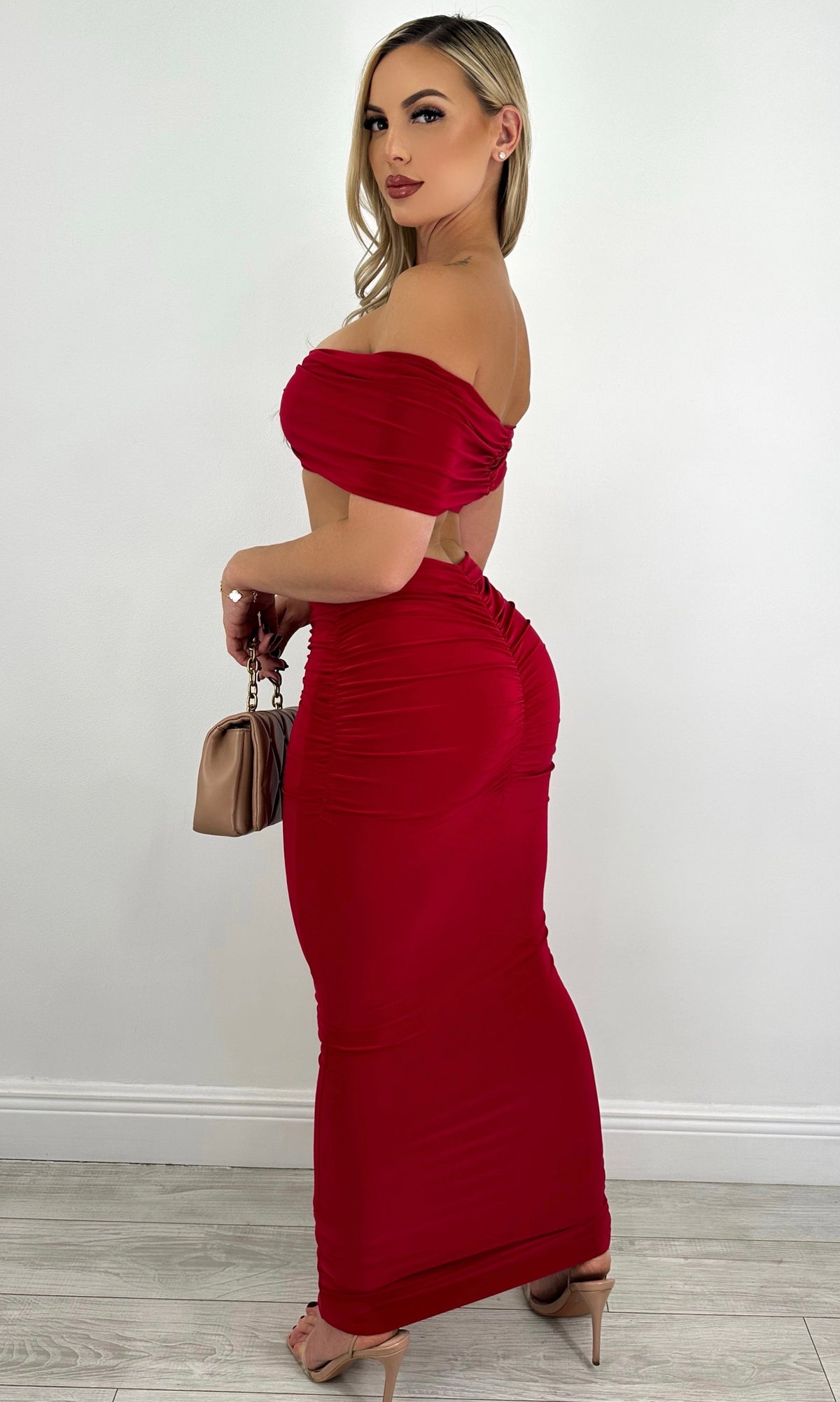 STACEY MAXI SKIRT SET (RED)