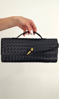 WOVEN CLUTCH (BLACK)