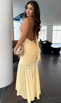 MELANY LEMON RUFFLE MAXI DRESS