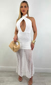 JOHANNA HALTER EMBROIDERED MIDI DRESS (WHITE)