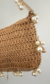 SEASHELL AND PEARL WOVEN HANDBAG