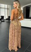 PAULA SHIMMER MESH MAXI DRESS