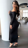 AURORA ELEGANT MAXI DRESS (BLACK)