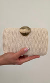 SEASHELL WEAVE CLUTCH (IVORY)