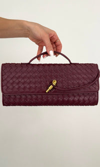 WOVEN CLUTCH (WINE)