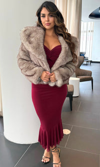 GABRIELLA SHAWL FAUX FUR JACKET