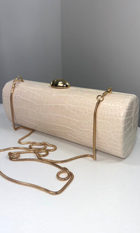 CROC LEATHER BAG (IVORY)