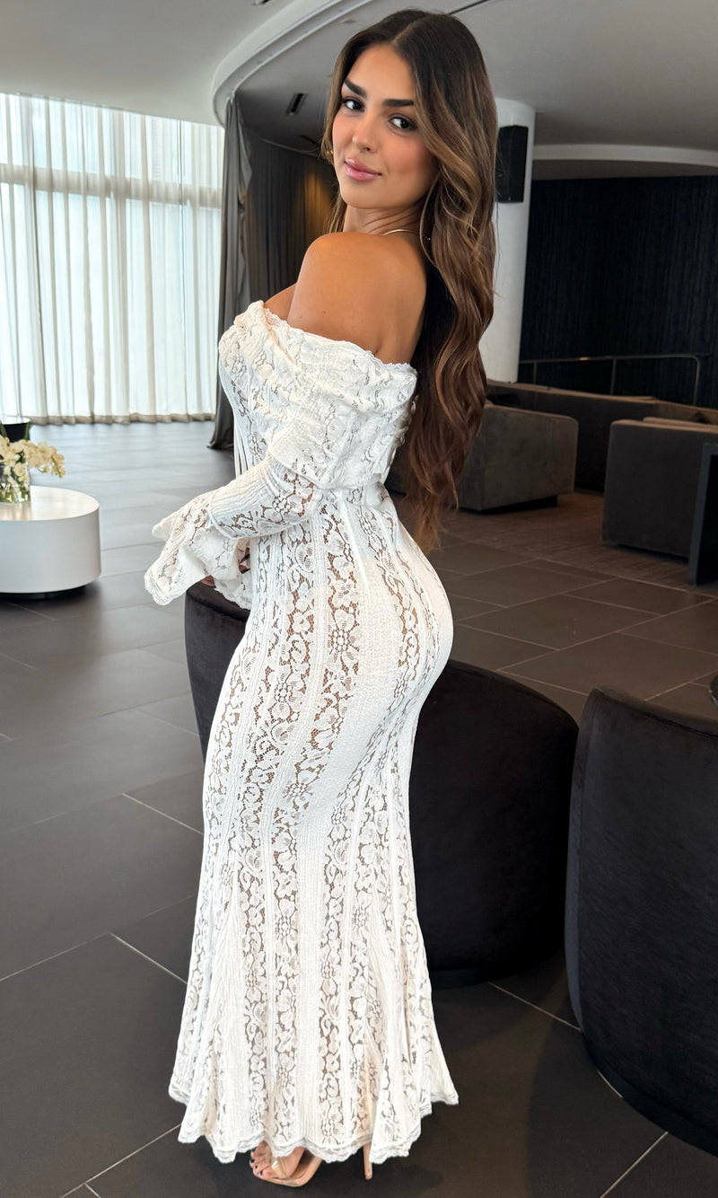 GRACIELA OFF-SHOULDER LACE MERMAID MAXI (WHITE)