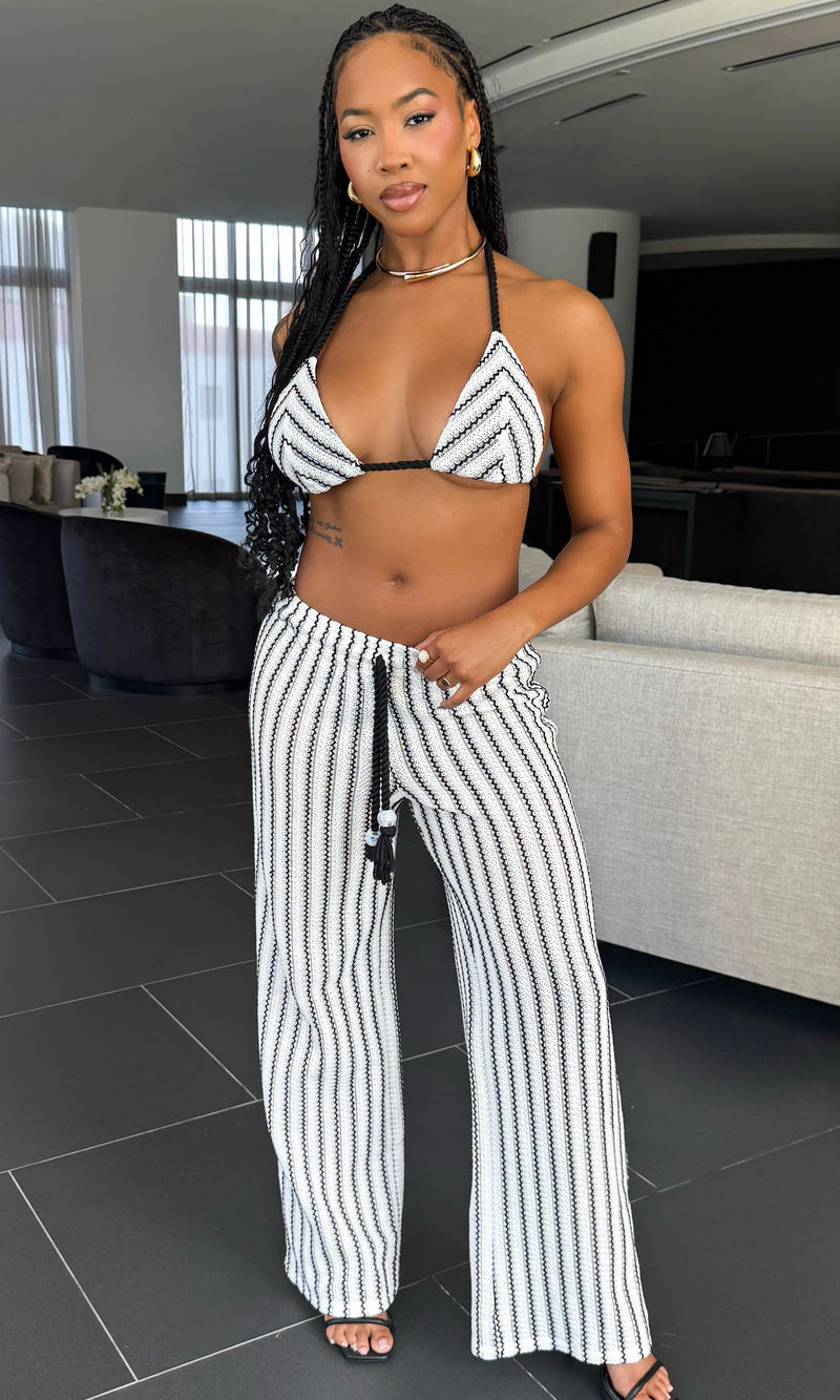 STEFANY STRIPE KNIT 3PC PANT SET