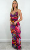 NOELIS BACKLESS MESH MAXI DRESS