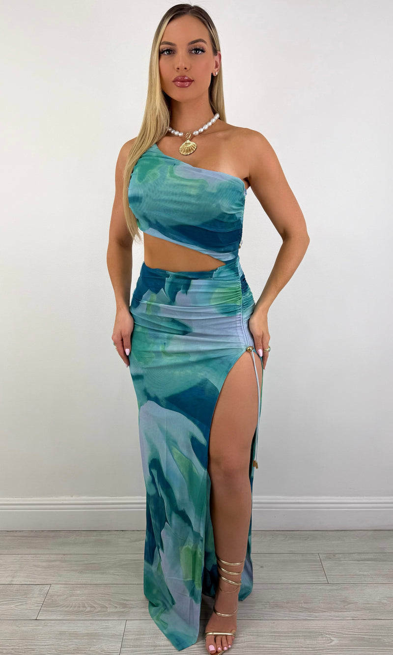 ROCIO ASYMMETRICAL MAXI DRESS (BLUE)