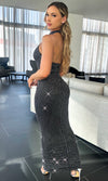 DREA HOURGLASS RHINESTONE MAXI DRESS