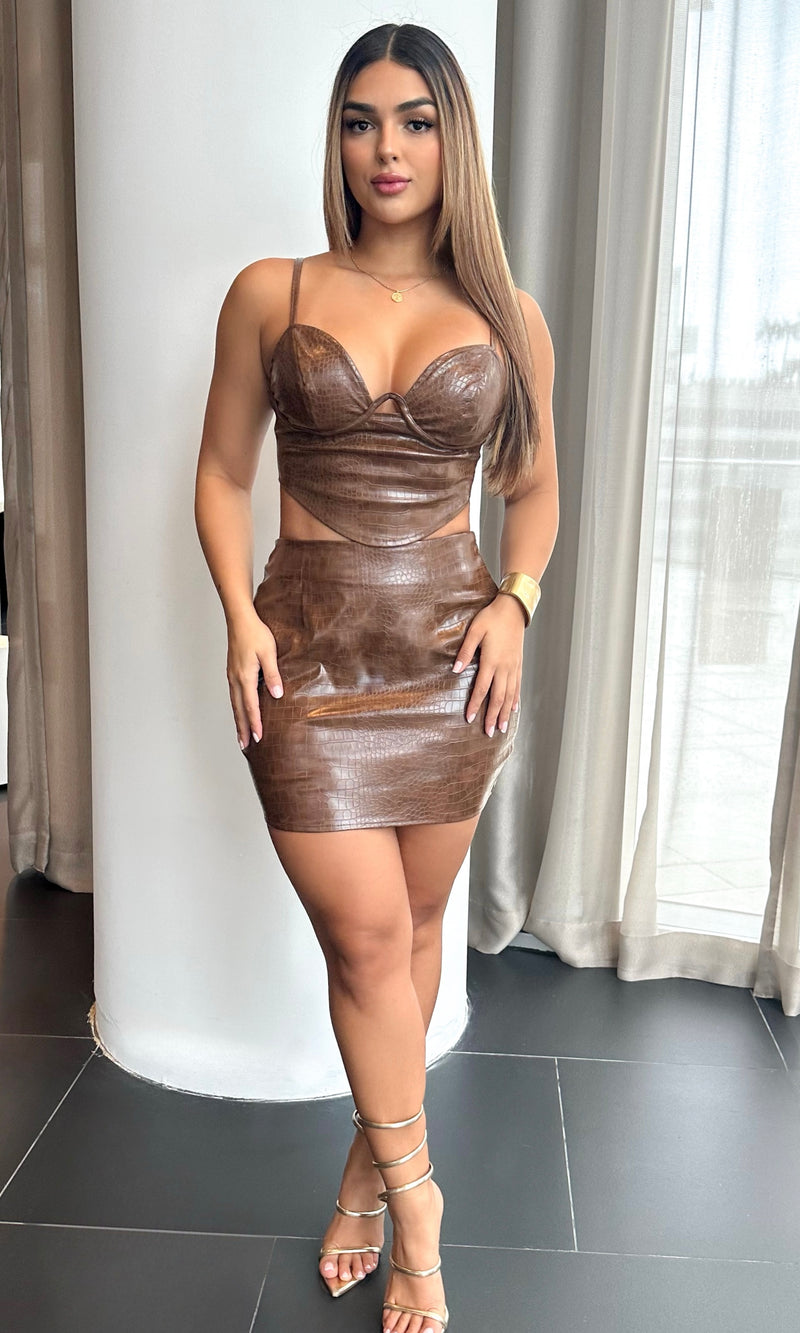 TANYA CROC SKIRT SET