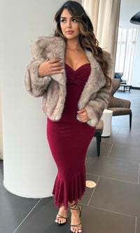 GABRIELLA SHAWL FAUX FUR JACKET