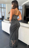 GRISEL RHINESTONE MESH MAXI DRESS