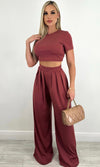 ELIZABETH PANT SET (DARK ROSE)