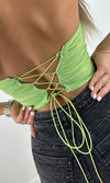 JULIANNE MESH CORSET TOP (PISTACHIO) - Elite Styles Boutique