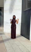 FLORENCIA RUCHED MAXI DRESS (ESPRESSO)