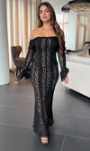 GRACIELA OFF-SHOULDER LACE MERMAID MAXI (BLACK)