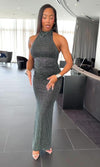 DREA HOURGLASS RHINESTONE MAXI DRESS