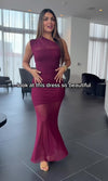 KELLY ONE SLEEVE SIREN MESH MAXI DRESS