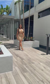 FIORELLA SEASHELL CROCHET KNIT DRESS (NUDE)